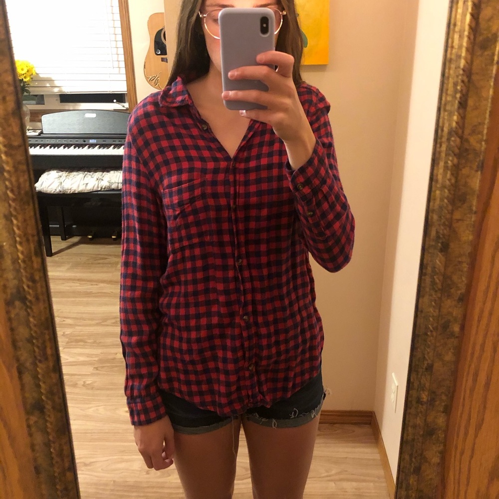 American Eagle soft plaid shirt